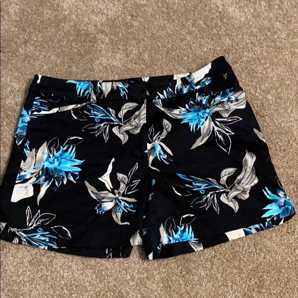 Floral Black and Blue Women's Shorts